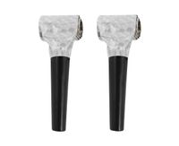 Trąbki gwizdki holograficzne srebrne z czarnym ustnikiem, 10 szt.