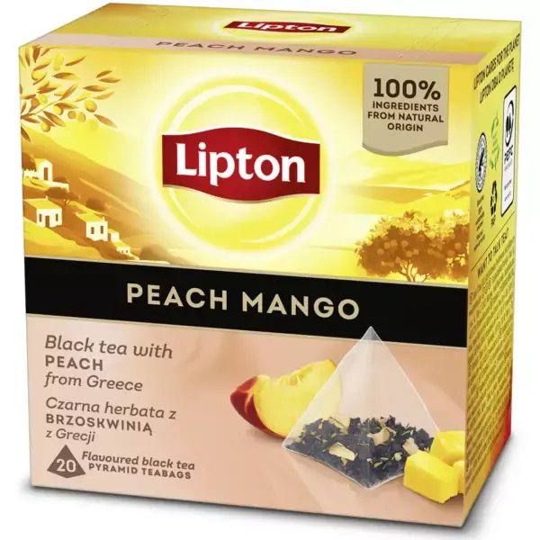 LIPTON 20 PIRAMIDEK BRZOSKWINIA MANGO 36G zdjęcie 1