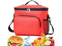 Torba termiczna na ramię lunch box na jedzenie piknik plażowa czerwony