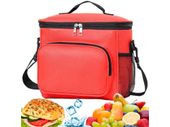 Torba termiczna na ramię lunch box na jedzenie piknik plażowa czerwony