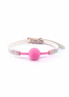 cosmo bondage ball gag holograficzny, regulowany, winylowy, rose gold