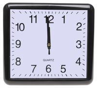 ZEGAR ŚCIENNY 23x21cm Cichy Płynna Praca DUŻE Cyfry Czarny A5922