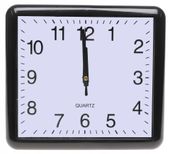 ZEGAR ŚCIENNY 23x21cm Cichy Płynna Praca DUŻE Cyfry Czarny A5922