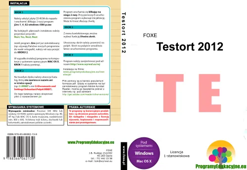 Program edukacyjny. Testort 2012. Licencja 1-stanowiskowa na Arena.pl