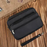 saszetka męska skórzana do ręki klasyczna czarna pojemna abruzzo abr-08