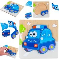 PUZZLE DREWNIANE UKŁADANKA POLICJA AUTO POJAZD