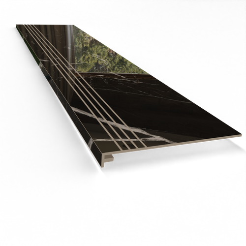 Gruba płytka schodowa 140x30 Black Marble POLER – miejsce na LED na Arena.pl