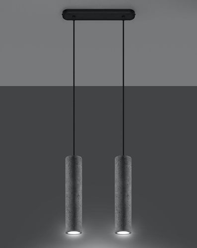 Betonowa LAMPA wisząca SL.0654 tuba OPRAWA ZWIS okrągły na listwie szare czarne na Arena.pl