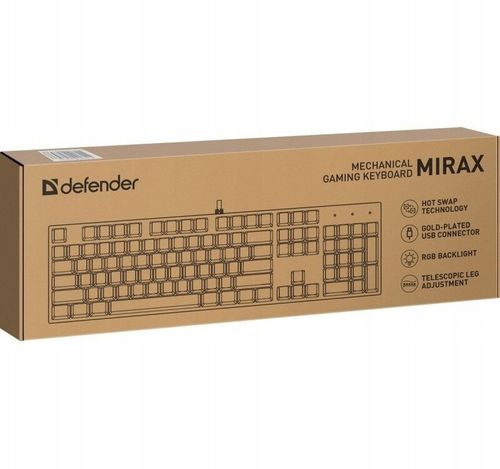 Klawiatura mechaniczna Defender Mirax GK-352 RGB Outemu BLUE na Arena.pl