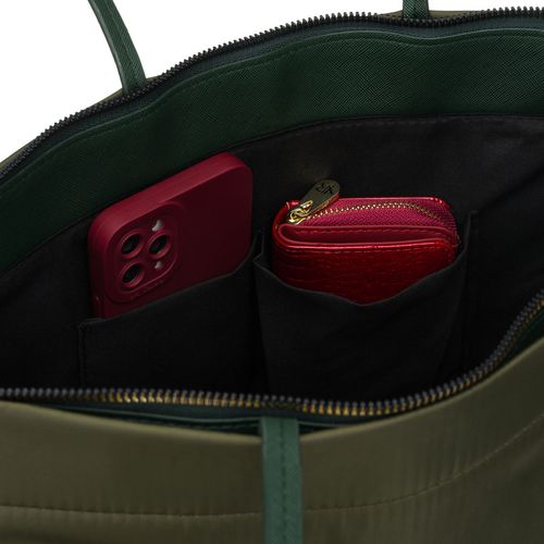 zielona shopperka damska z nylonu, jednokomorowa z doczepianym na Arena.pl