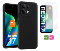 Etui matowe do XIAOMI REDMI 17 4G / 5G czarny case obudowa + szkło na ekran