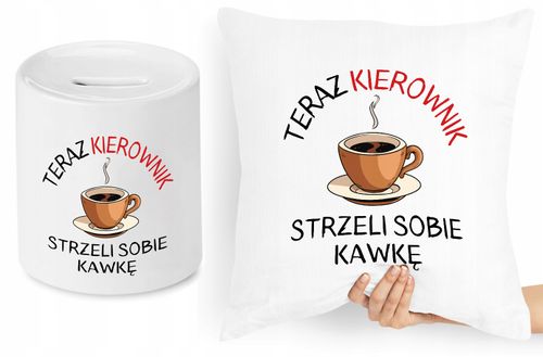Dla Kierownika Zestaw Poduszka + Skarbonka Prezent Z Nadrukiem Ze Zdjęciem na Arena.pl