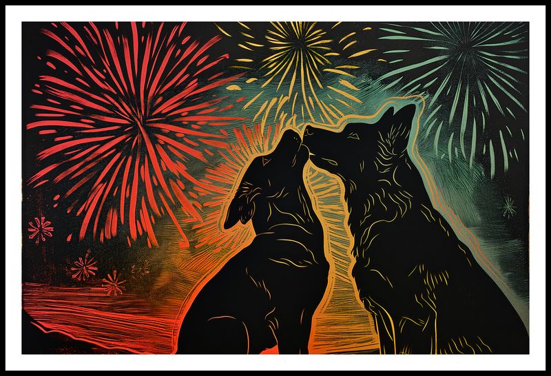 Plakat 91,5x60cm Psi Uścisk zdjęcie 3