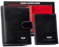 zestaw prezentowy: skórzany portfel męski, etui na karty i brelok