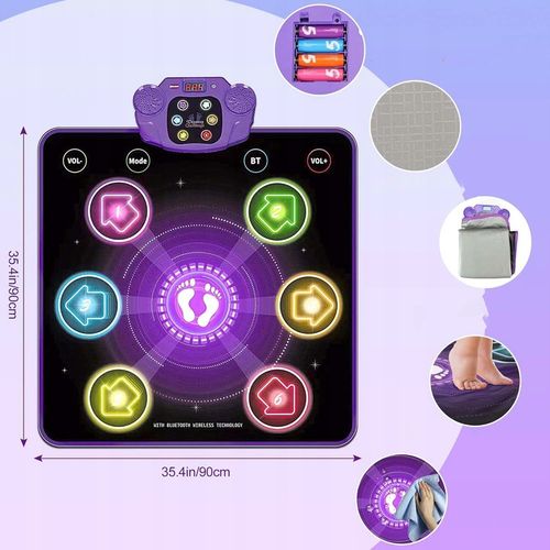 MATA DO TAŃCA DLA DZIECI Z BLUETOOTH GRY MUZYCZNA MATA TANECZNA STRZAŁKAMI na Arena.pl