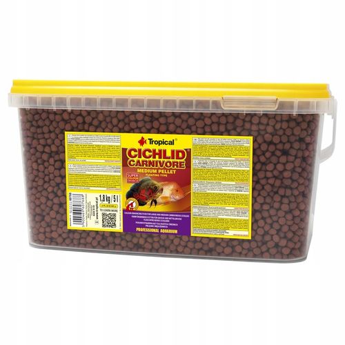 Tropical Pokarm dla ryb średnich i dużych mięsożernych pielęgnic 5L na Arena.pl