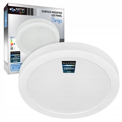 Plafon LED NATYNKOWY 24W 4000K biały neutralny sufitowy oprawa LAMPA na Arena.pl