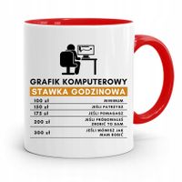 Kubek Czerwony Dla Grafika Stawka Godzinowa Z Nadrukiem Ze Zdjęciem