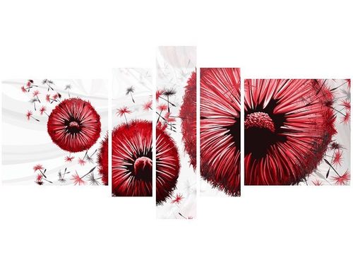 80CM 160CM OBRAZ 5 ELEM CZERWONE DMUCHAWCE DRUK ŚCIENNY na Arena.pl