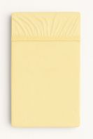 Prześcieradło bawełniane z gumką do łóżeczka 120x60 cm - paseczki żółte