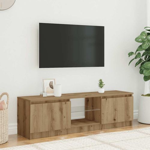 Szafka pod TV z oświetleniem LED, dąb artisan, 120x30x36 cm na Arena.pl