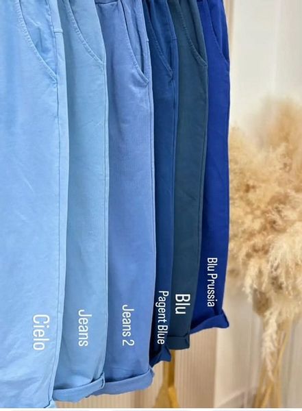 Spodnie Włoskie Wiya Bawełniane z Patką Uni Pagent Blue zdjęcie 1