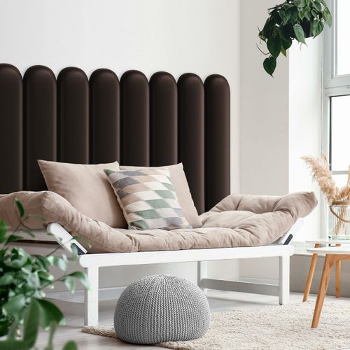 Panele Tapicerowane Na Ścianę Eko Skóra PŁOTEK Brązowy 100cm x 30cm na Arena.pl