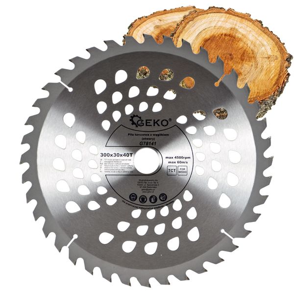 PIŁA TARCZA WIDIOWA DO CIĘCIA DREWNA 300x30 40 ZĘBÓW GEKO G78141 zdjęcie 1