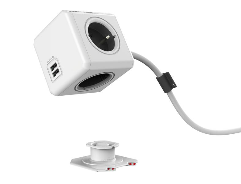 Listwa zasilająca allocacoc PowerCube Extended USB 3 m, 4x230 V + 2x USB 2,1 A max zdjęcie 4
