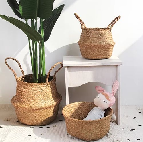 DUŻY KOSZ Z TRAWY MORSKIEJ PLECIONY WIKLINOWY OSŁONKA NA DONICĘ DO na Arena.pl