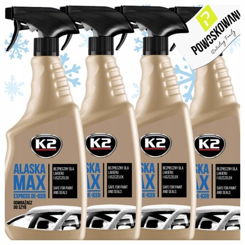 K2 ALASKA MAX 700 ml ODMRAŻACZ DO SZYB SAMOCHODOWYCH ZESTAW ZIMOWY 4 SZTUKI na Arena.pl