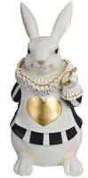 Figurka pan królik biało-czarny z zegarem