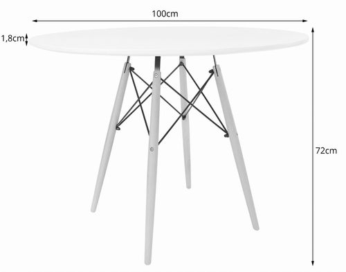 Stół TODI Okrągły 100cm - biały na Arena.pl