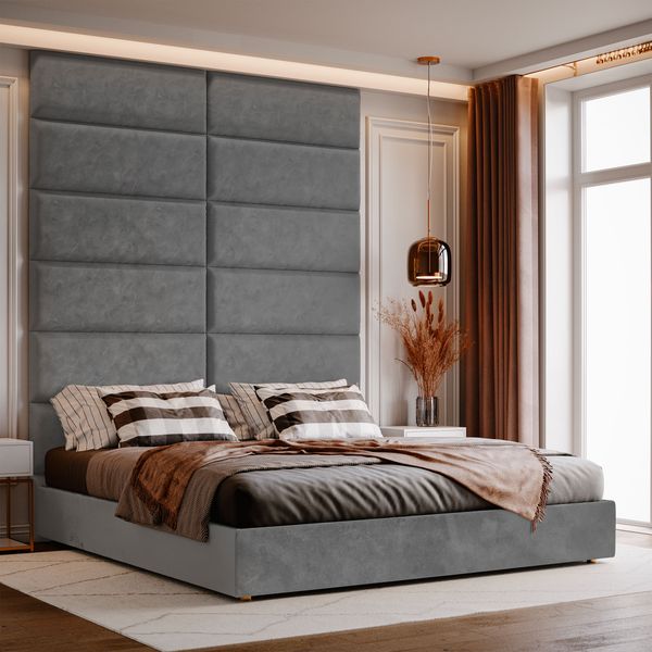 Panel Tapicerowany Ścienny Szary 50cm x 15cm zdjęcie 5