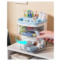 szkatułka organizer niebieski z szufladkami cb30n