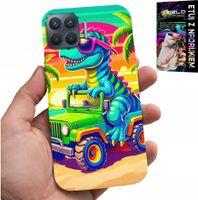 ETUI DO OPPO RENO 4 LITE - DINOZAUR W CIĘŻARÓWCE WZORY DLA DZIECI