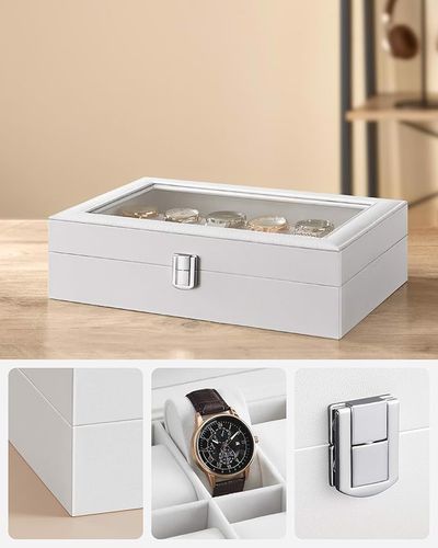 Organizer Pudełko na Zegarki Szkatułka Biała na Arena.pl