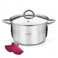 GARNEK ze STALI Nierdzewnej INDUKCJA GAZ Trwały Konighoffer Faro 5,9l 24cm