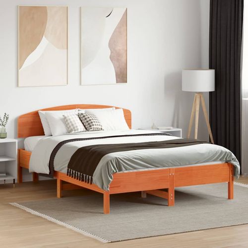 Wezgłowie do łóżka, woskowy brąz, 135 cm, lite drewno sosnowe na Arena.pl