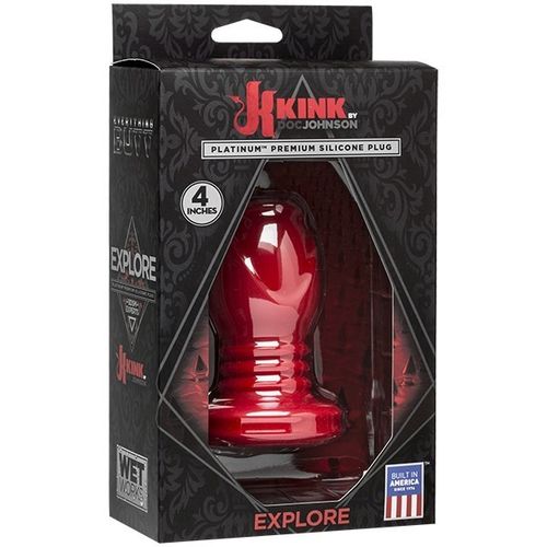 Kink Wet Works Explore - Platinum Premium Silicone Plug 4" Red na Arena.pl
