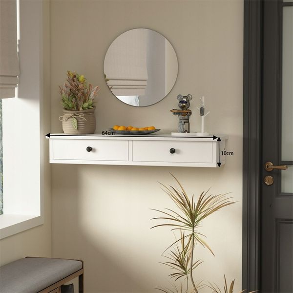 Ścienna szafka biała półka wisząca loft zdjęcie 7