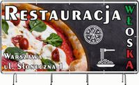 BANER REKLAMOWY 130x80cm projekt w cenie oczkowany RESTAURACJA PIZZERIA