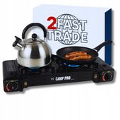 Kuchenka turystyczna CAMP PRO dwupalnikowa moc 2300W profesjonalna gazowa