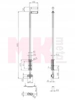 Rygiel zasuwa do bramy zamknięcie skobel 800mm sprężyna ocynk