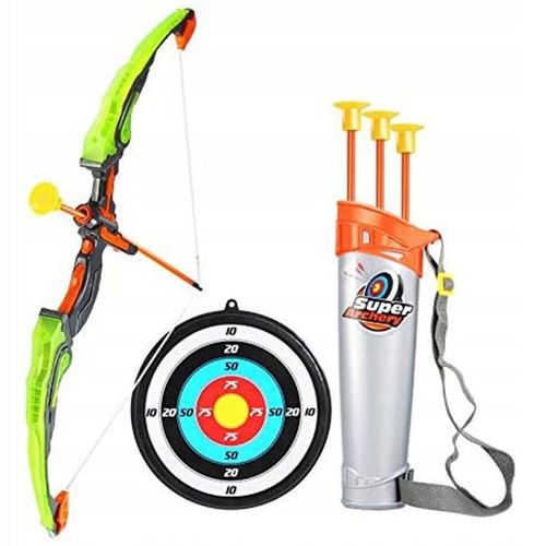 ŁUK DLA DZIECI ZESTAW Z TARCZĄ STRZAŁAMI KOŁCZANEM BEZPIECZNY ŚWIECĄCY DUŻY na Arena.pl