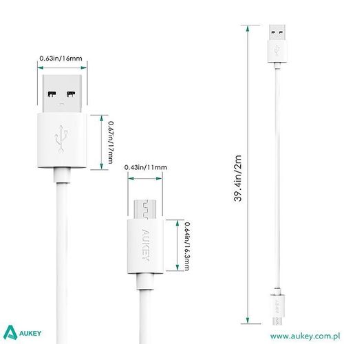 CB-D9 White szybki kabel Quick Charge micro USB-USB | 2m | 5A | 480 Mbps na Arena.pl