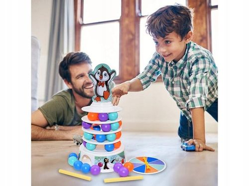 GRA ZRĘCZNOŚCIOWA PINGWIN NA WIEŻY Bierki Piłeczki na Arena.pl