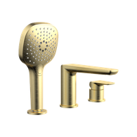 Clever 2.0 bateria wannowa 3-otworowa, złoty szczotkowany