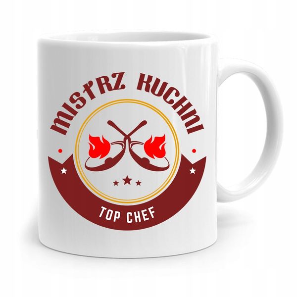 Kubek Prezent Dla Kucharza Kucharki Mistrz Kuchni Z Nadrukiem Ze Zdjęciem zdjęcie 1