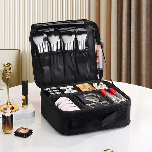KOSMETYCZKA ORGANIZER KUFEREK NA KOSMETYKI DUŻA TORBA PODRÓŻNA CZARNA na Arena.pl